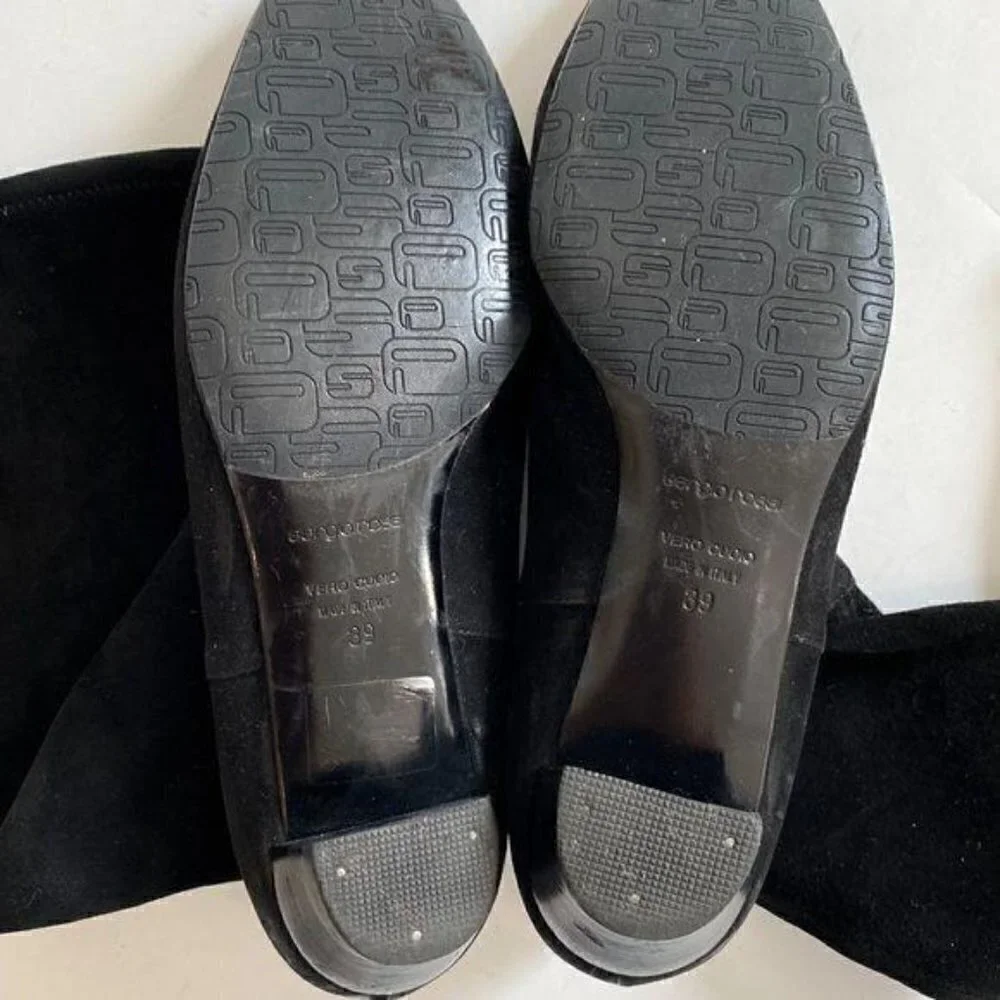 Sergio Rossi Black Stretch Suede Boots, Size EU39 - Picture 8 of 13